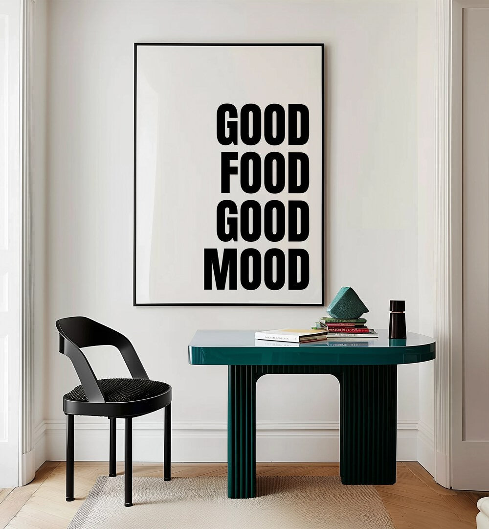Transform your space with GOOD FOOD, QUOTES typography poster by Athene Fritsch for an uplifting ambiance.