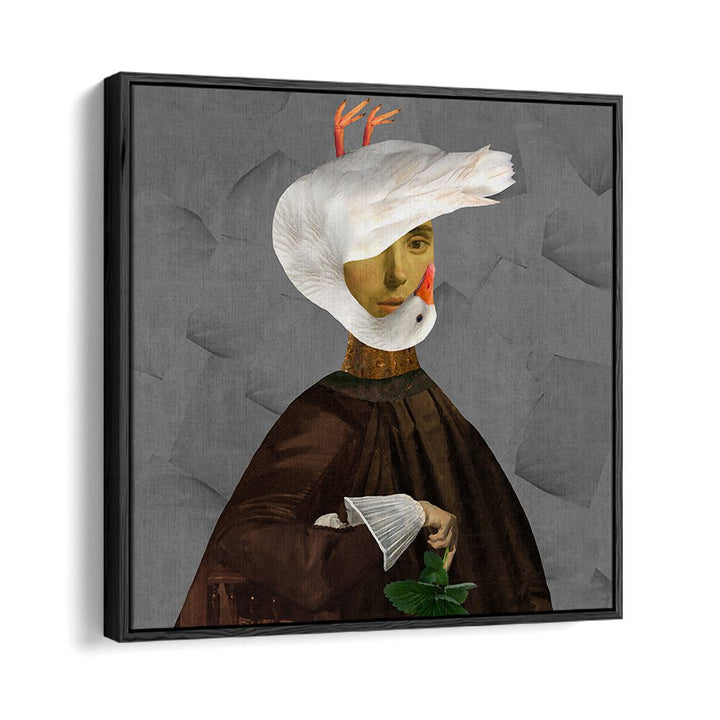 Whimsical GOOSE AND SARA, SURREAL ART PRINTS featuring a surreal portrait blending nature and creativity.