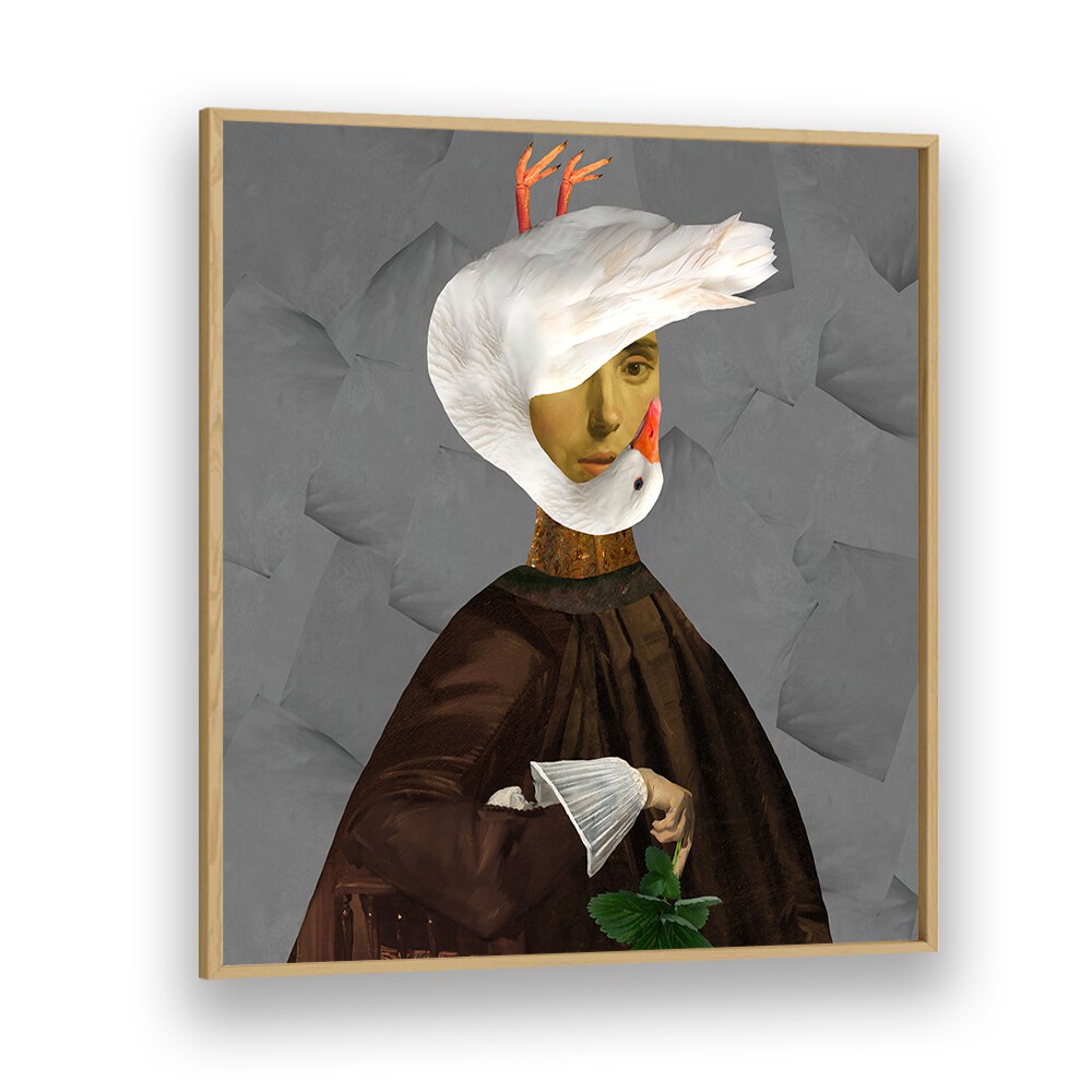 Surreal art print by GOOSE AND SARA featuring a whimsical figure with a goose head, perfect for imaginative decor.