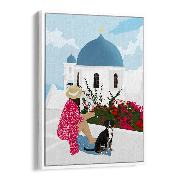 Charming GREEK STAYCATION, PORTRAITS illustration by Uma Gokhale, showcasing serene beauty and vibrant culture.
