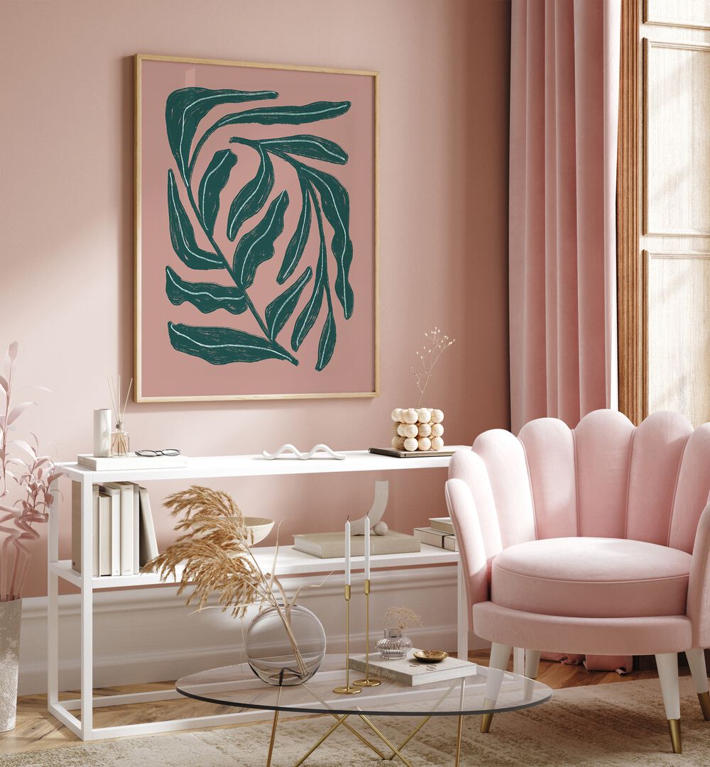 Stylish GREEN LEAVES , FLORAL FLOWER PAINTINGS adding a fresh touch to elegant home decor. Perfect for any space!