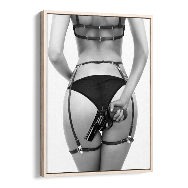 Striking GUN, PHOTOGRAPHY PRINTS by David Drake, showcasing fine art photography and fashion in a sleek frame.