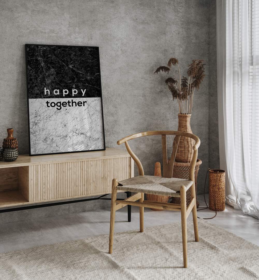 Stylish room featuring the HAPPY TOGETHER COUPLES, QUOTES poster from Orara Studio, perfect for celebrating love.