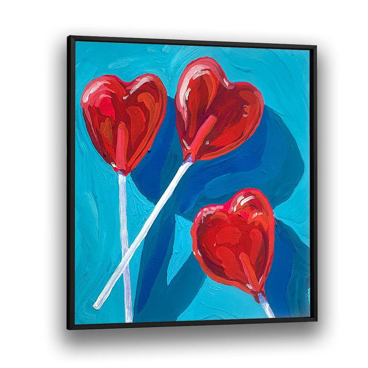 Heart Lollipops By Key And Sea Creative Fashion art Artwork in Black Plain Frame