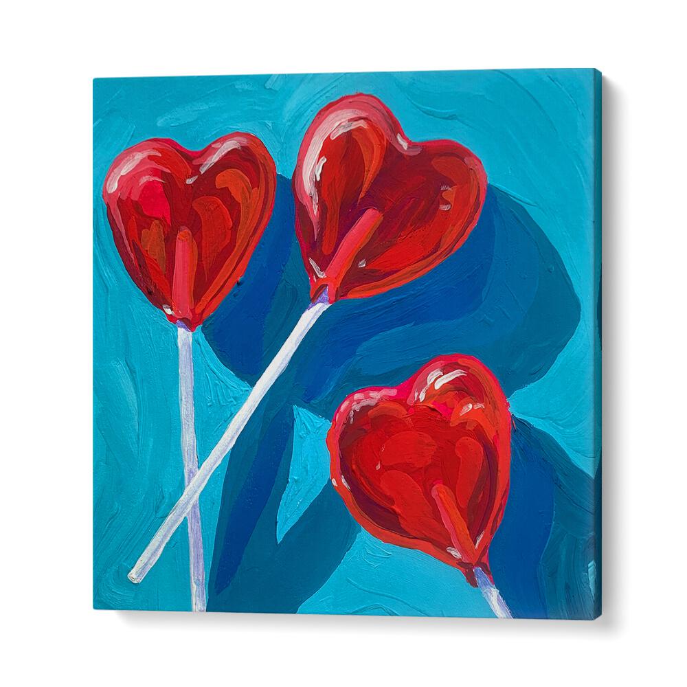 Heart Lollipops By Key And Sea Creative Fashion Art Artwork in Gallery Wrap