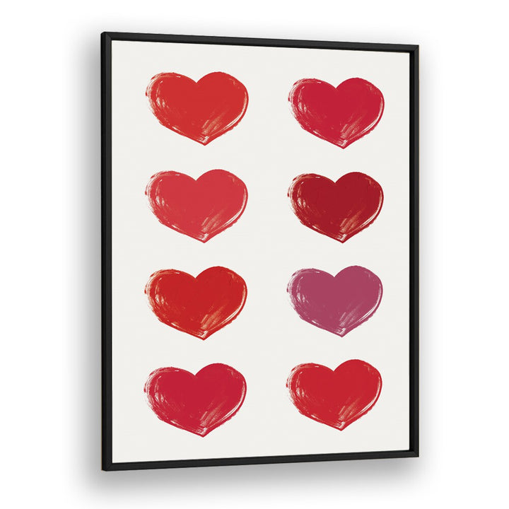 Hearts Fashion art Artwork in Black Plain Frame