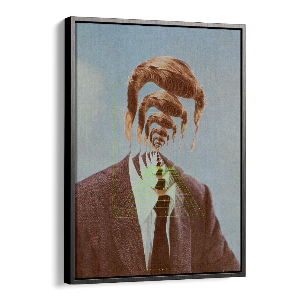 Capture the essence of modern surrealism with HELLO M, SURREAL ART PRINTS featuring a man in a tie and striking designs.