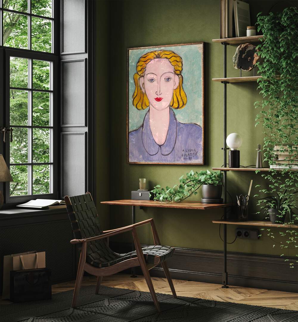 YOUNG WOMAN IN A BLUE BLOUSE , VINTAGE PAINTINGS