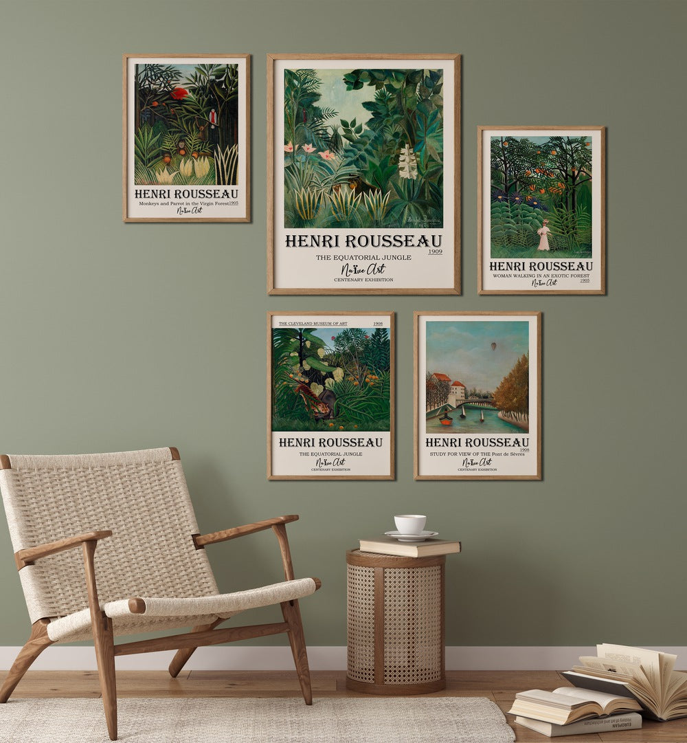 Transform your space with the HENRI ROUSSEAU GALLERY WALL, featuring stunning framed art for immersive gallery walls.
