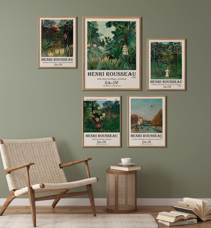 Transform your space with the HENRI ROUSSEAU GALLERY WALL, featuring stunning framed art for immersive gallery walls.