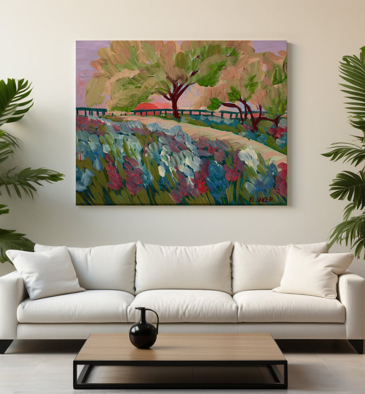 Breathtaking HILL COUNTRY SUNRISE, LANDSCAPE PAINTINGS capturing serene hills, perfect for transforming your space.