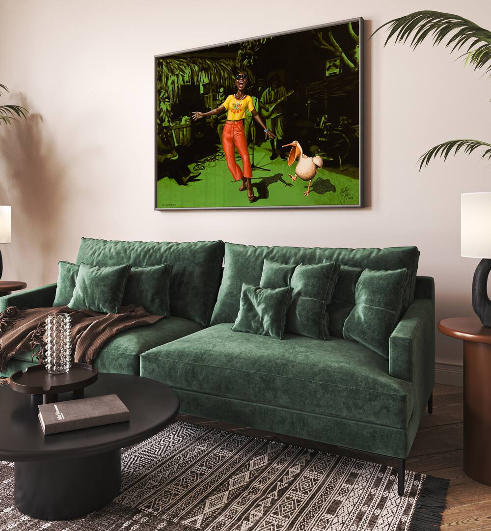 Transform your space with HIT THE ROAD JACK, AFRICAN ART PAINTINGS by Christian Beijer, featuring vibrant colors and culture.