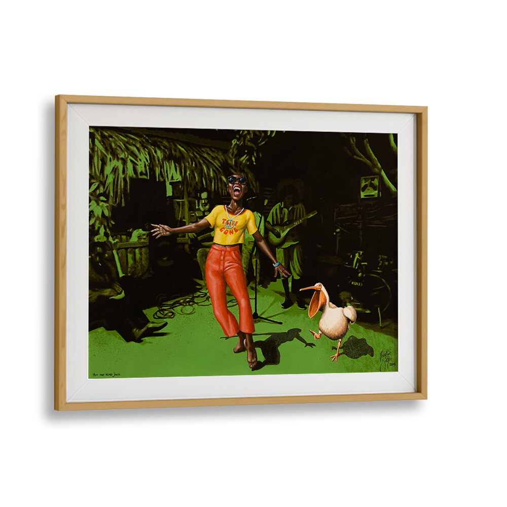Captivating "Hit the Road Jack" African art painting by Christian Beijer, perfect for transforming your space.