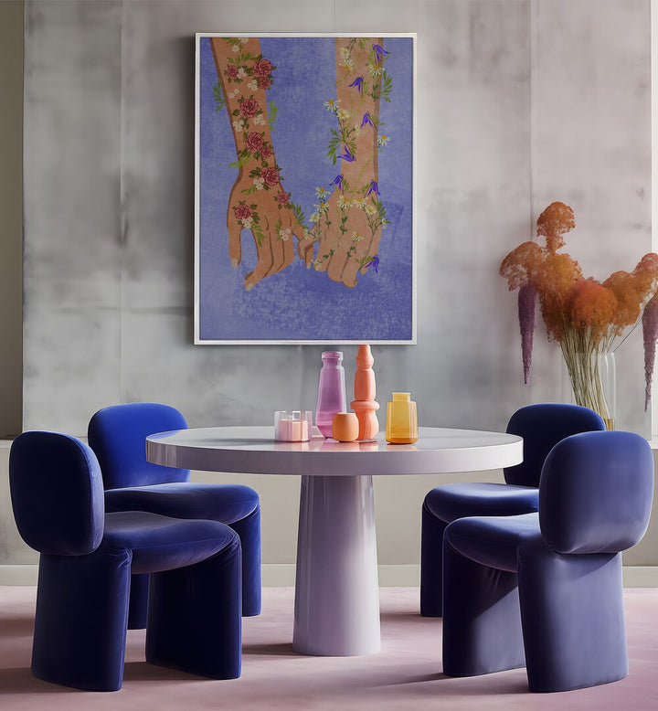 Elevate your space with "Holding Hands," a stunning fashion poster by Raissa Oltmanns, showcasing connection and beauty.