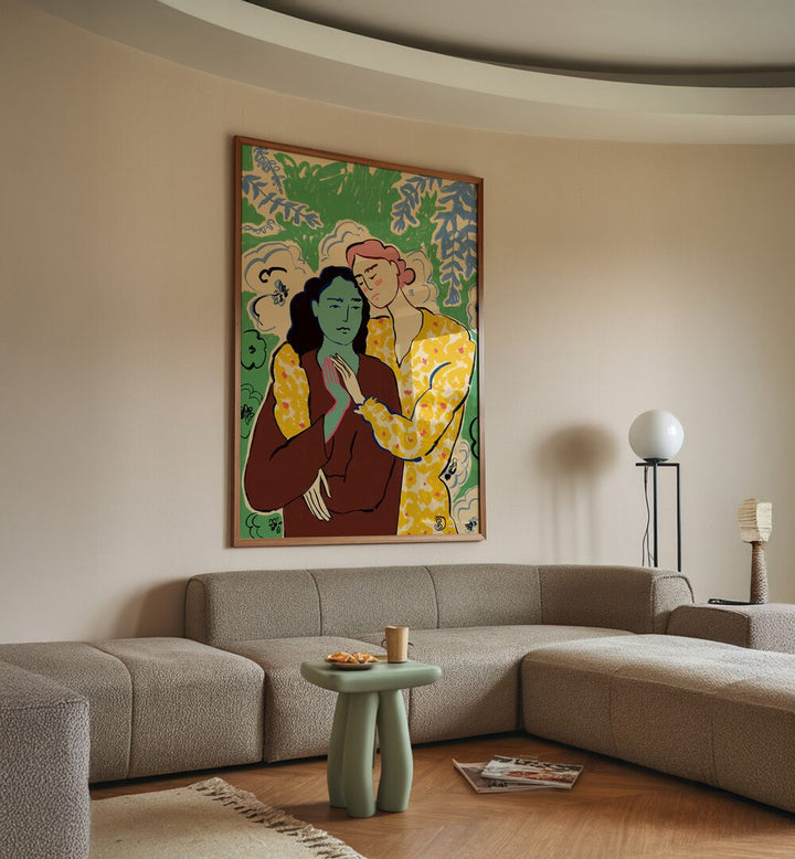 Vibrant art print showcasing HOLDING HANDS, VIBRANT, perfect for adding energy to your space.