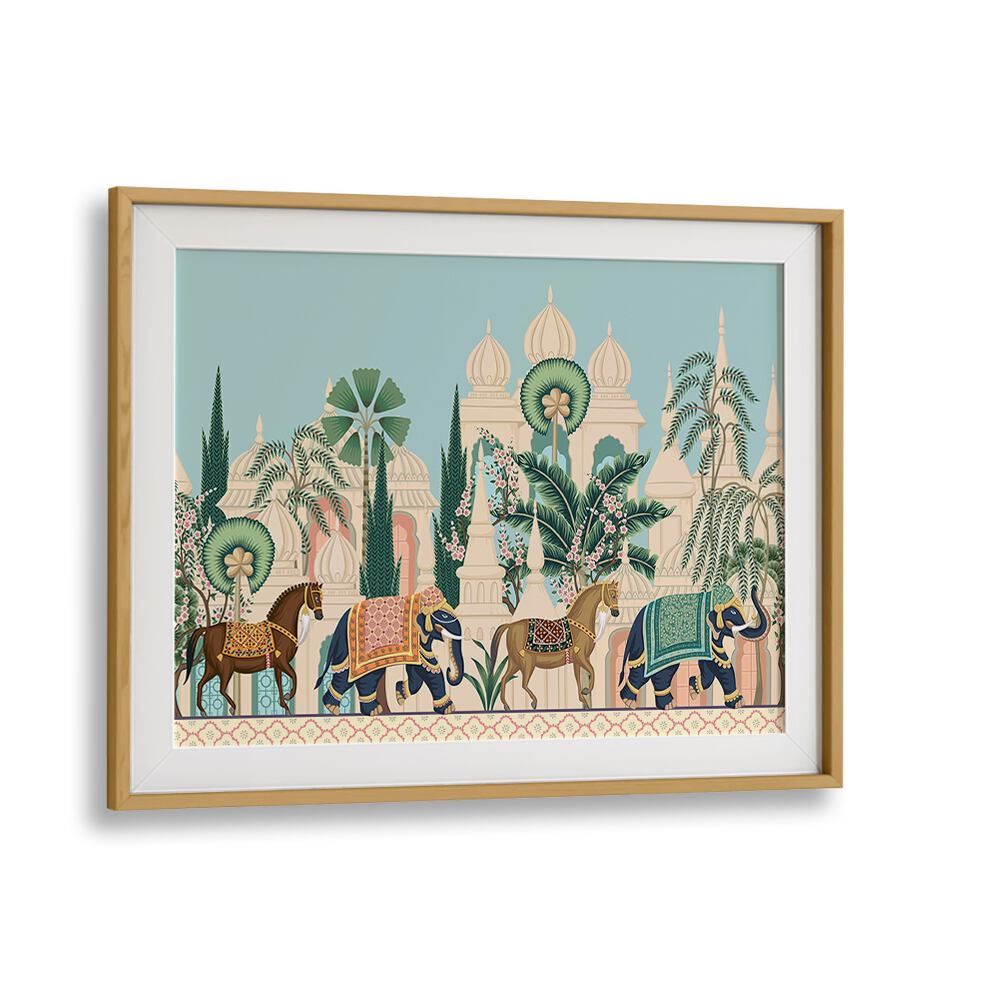 Elegant HORSE AND ELEPHANT ROYAL PROCESSION, INDIAN ART PAINTINGS showcasing India's royal heritage in stunning detail.