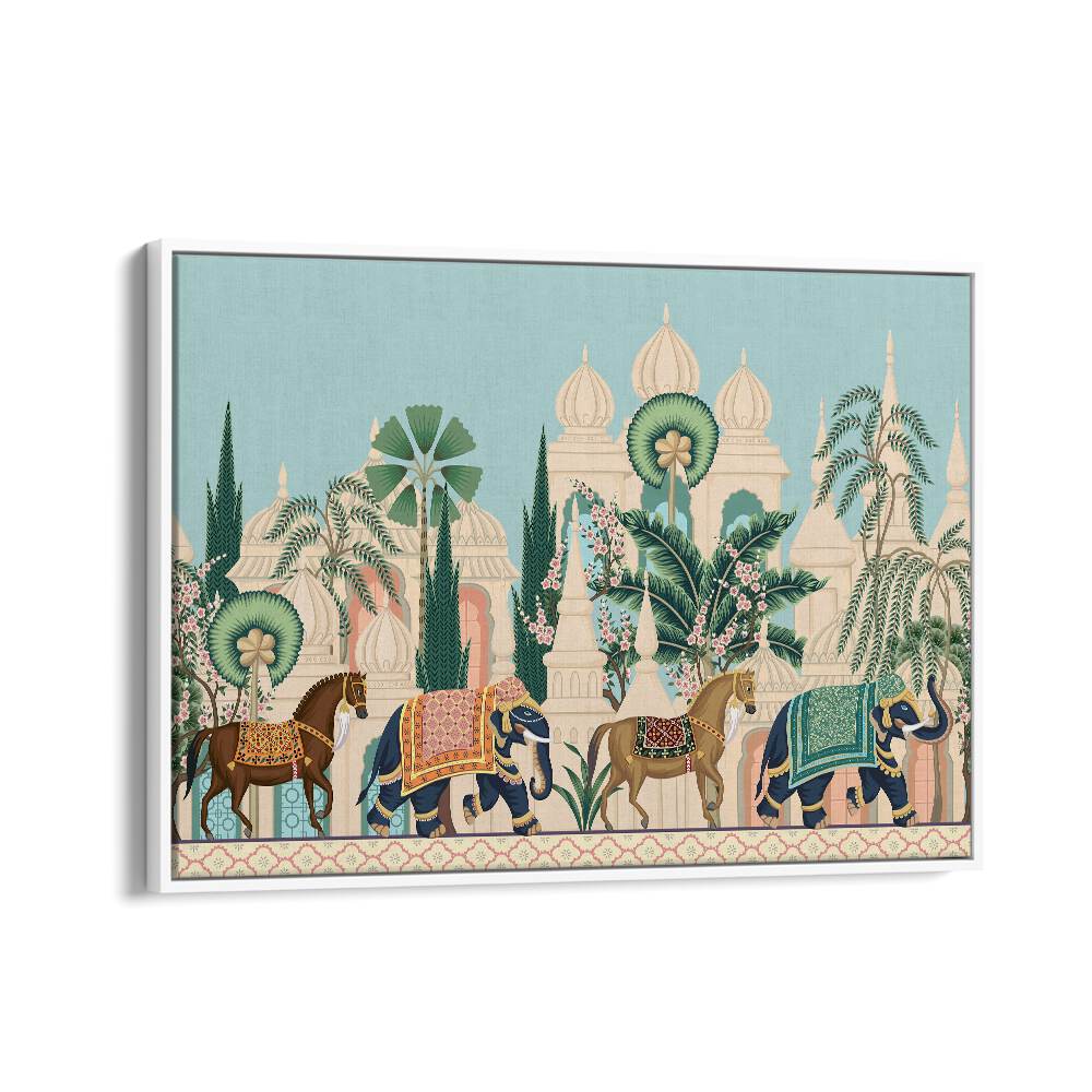 Discover the elegance of the HORSE AND ELEPHANT ROYAL PROCESSION, INDIAN ART PAINTINGS, showcasing India's rich heritage.