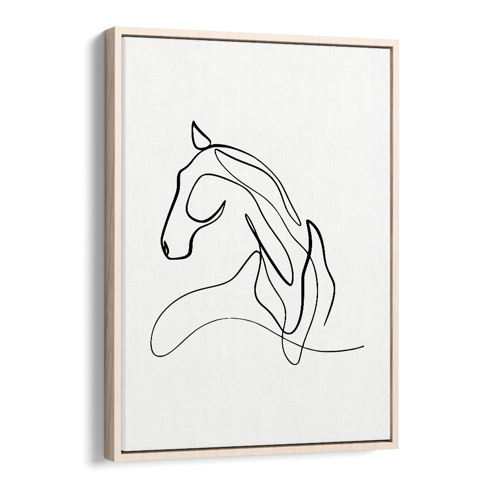 Elegant HORSE AT REST, LINE ART PAINTINGS showcase a serene horse in minimalist design. Perfect for tranquil spaces.
