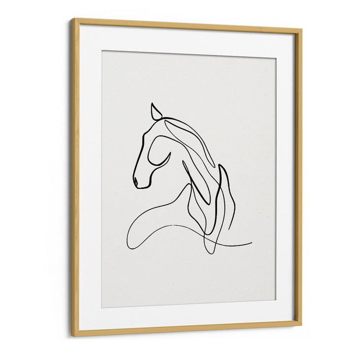 Elegant horse at rest, captured in minimalist line art. Perfect for art lovers. Explore HORSE AT REST, LINE ART PAINTINGS.