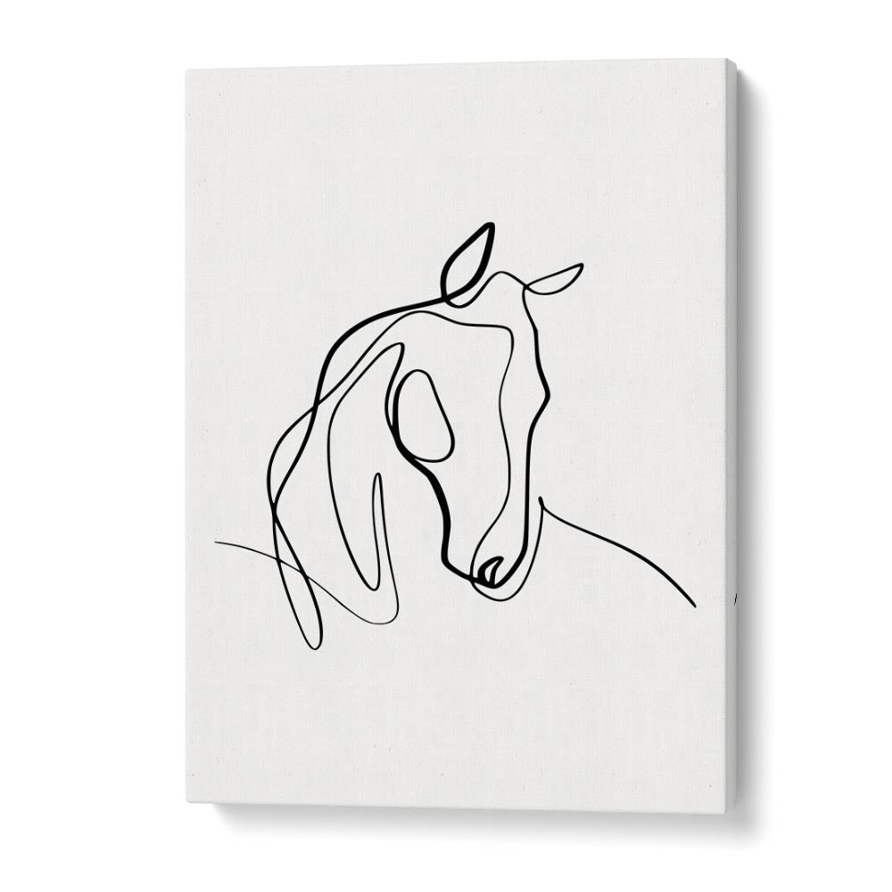 Horsing Around Line Art Paintings feature a minimalist horse design, perfect for any elegant space.