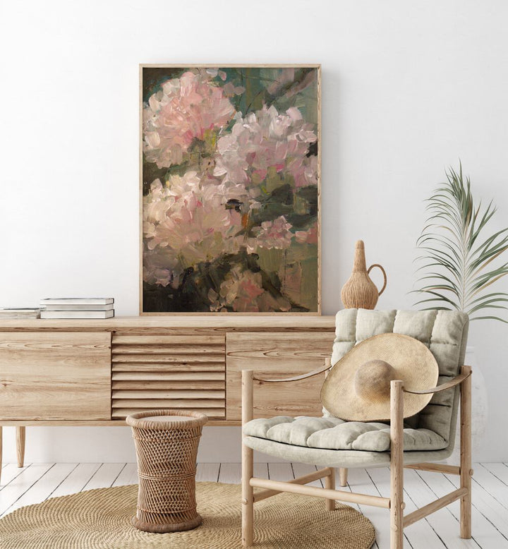 Decorate with HORTENSIA ROSA, FLORAL FLOWER PAINTINGS, featuring ethereal blooms and vibrant colors for your home.