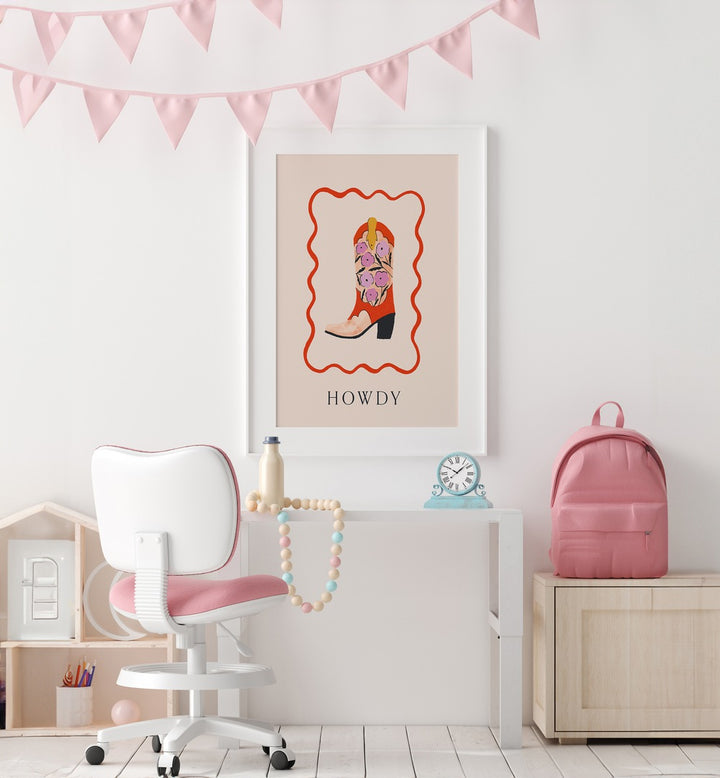 Bright and vibrant HOWDY II, COWBOY artwork, capturing the spirit of the Wild West in modern Americana style.