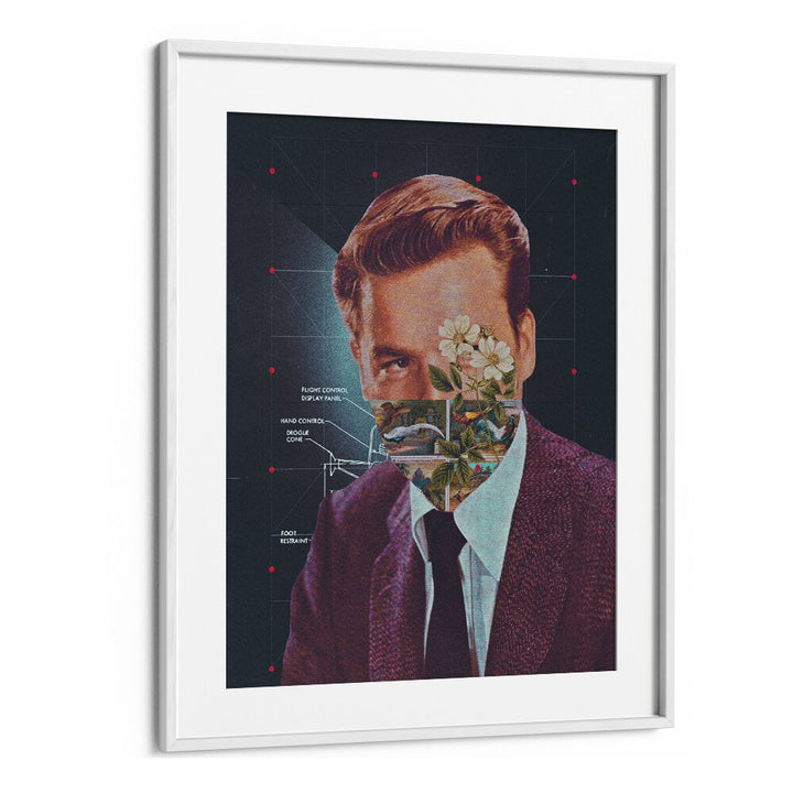 Stylish HUMANIOD, SURREAL ART PRINTS framed artwork blends surrealism and modern elegance by Space Rocket Art.