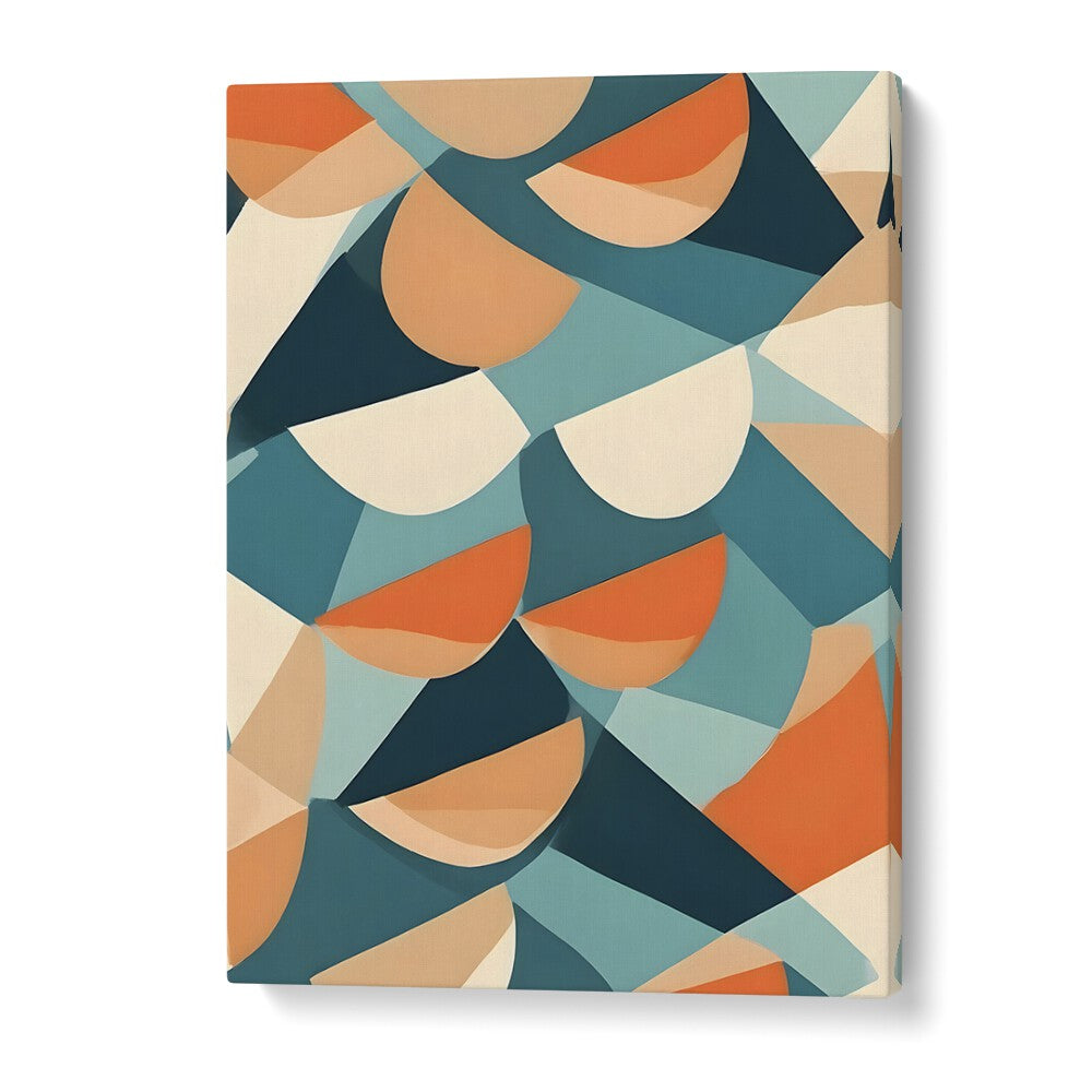 Elevate your decor with HALF CUT, ABSTRACT PAINTINGS by Uma Gokhale, featuring vibrant geometric designs.