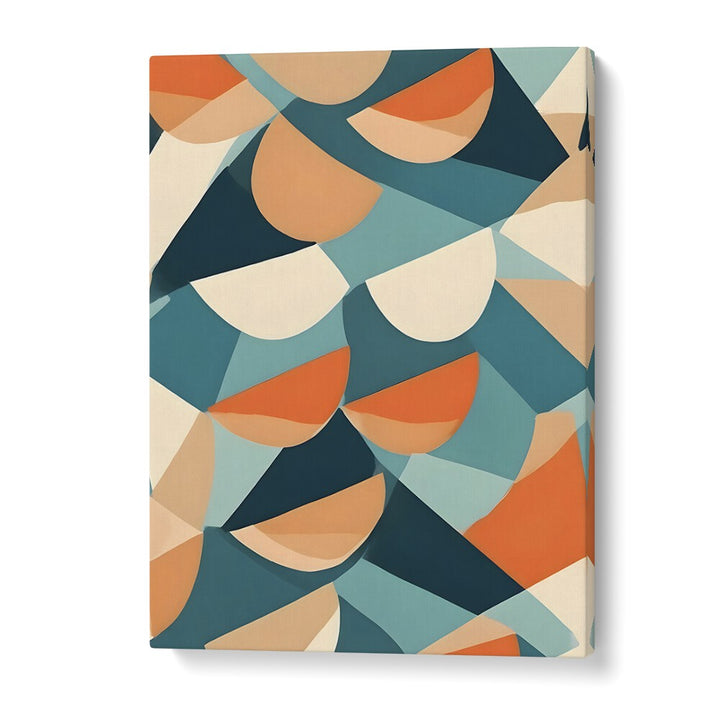 Elevate your decor with HALF CUT, ABSTRACT PAINTINGS by Uma Gokhale, featuring vibrant geometric designs.