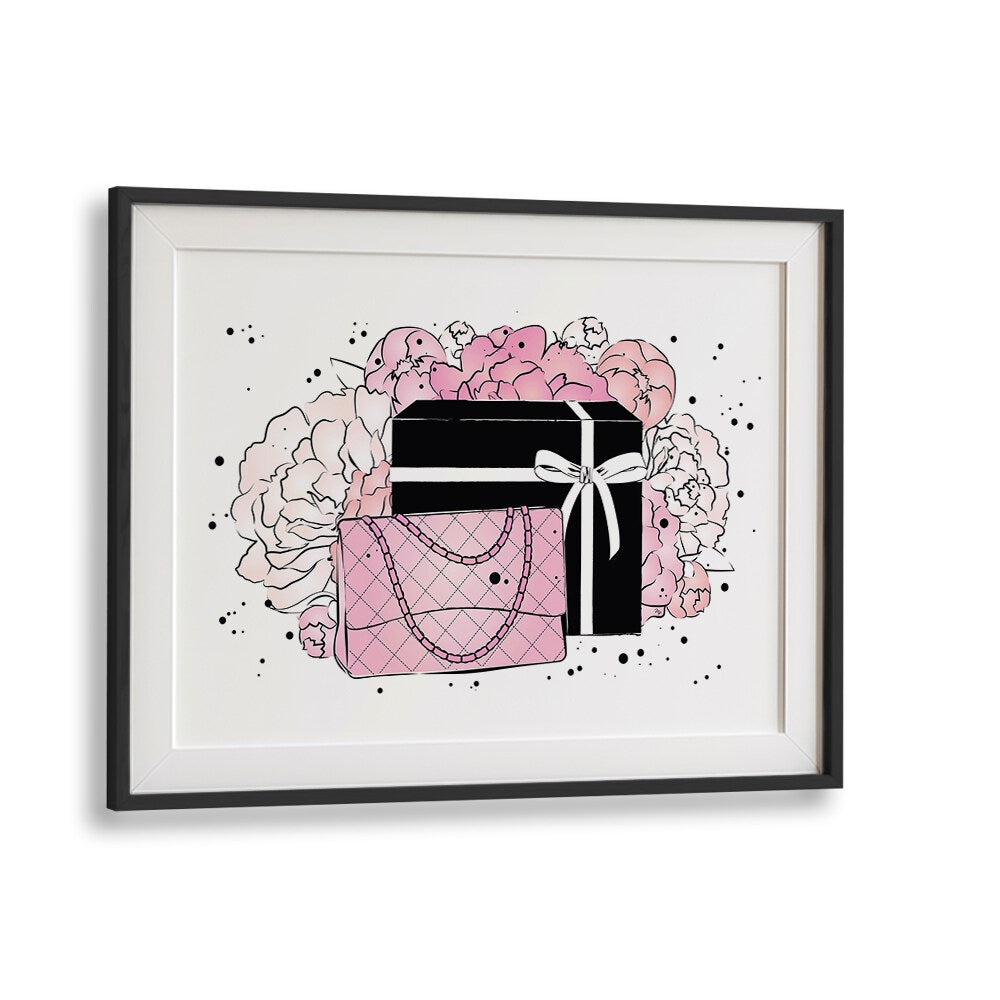 Stylish HANDBAG PEONIES, FASHION POSTERS showcasing pink flowers and chic accessories by Martina for elegant decor.