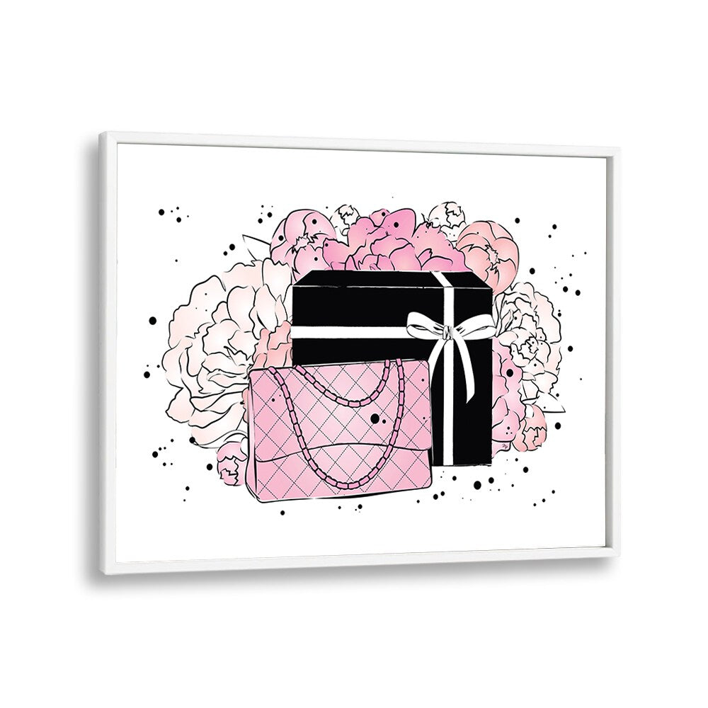 Elegant Handbag Peonies fashion poster by Martina, featuring stylish bags and peonies in a chic framed design.
