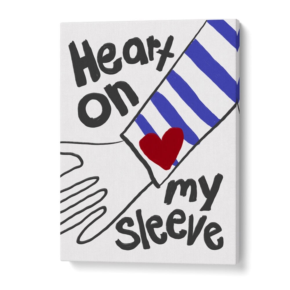 Colorful HEART ON MY SLEEVE, QUOTES poster by Athene Fritsch, perfect for uplifting your space with positivity.