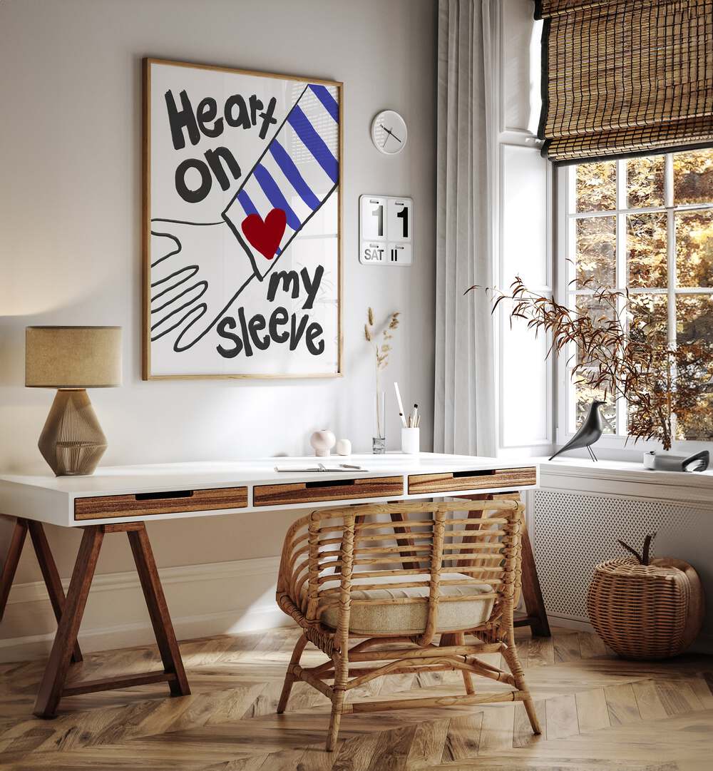 HEART ON MY SLEEVE, QUOTES poster by Athene Fritsch adds inspiration and positivity to any space.
