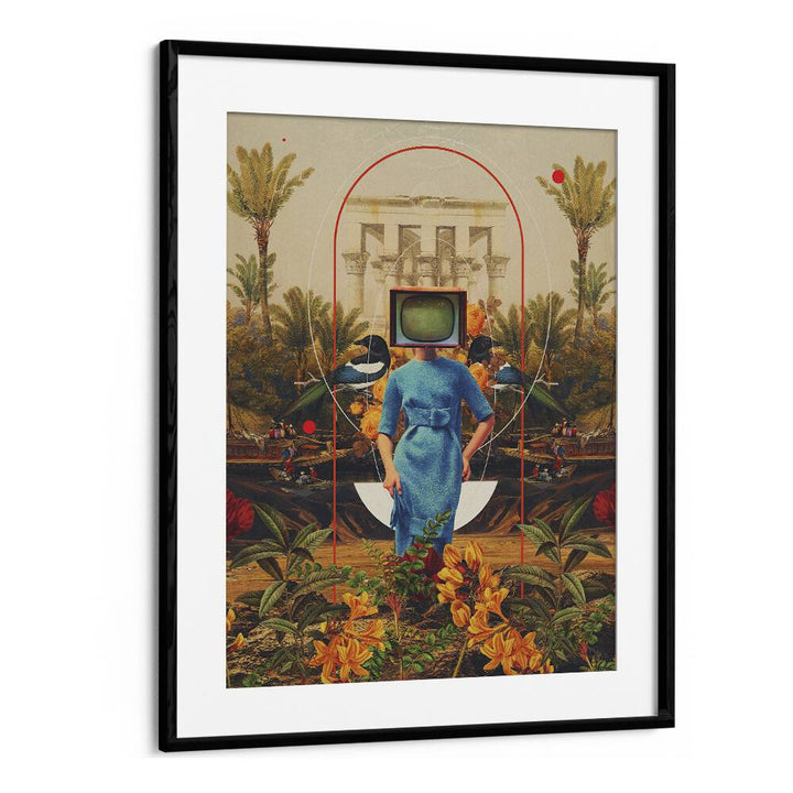 Framed HER ASYMMETRIES, SURREAL ART PRINTS by Frank Moth, blending creativity and imagination in stunning detail.