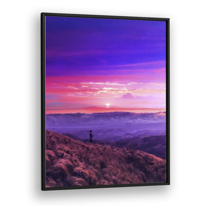 Surreal landscape art print "HIKE BY, SURREAL ART PRINTS" by Ritvik Takkar, elevating your space with vibrant colors.