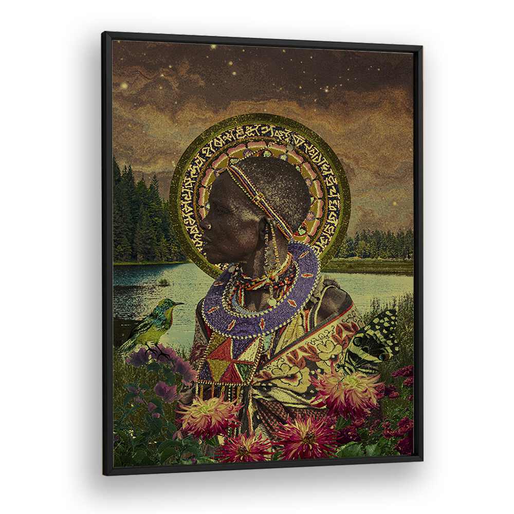 Surreal HALO, AFRICAN ART PAINTINGS by Cosmo Zach, showcasing vibrant colors and cultural depth in a stunning canvas print.
