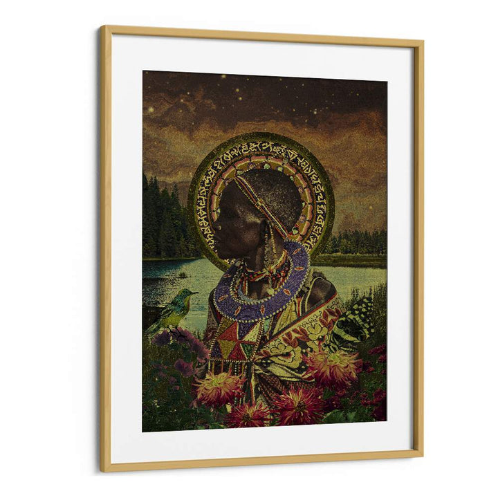 Stunning HALO, AFRICAN ART PAINTINGS by Cosmo Zach, showcasing surrealism and vibrant cultural elements.