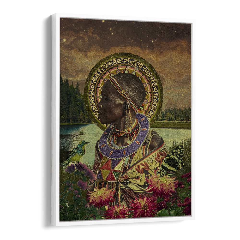 Discover HALO, AFRICAN ART PAINTINGS by Cosmo Zach, featuring surreal beauty and vibrant cultural elements.