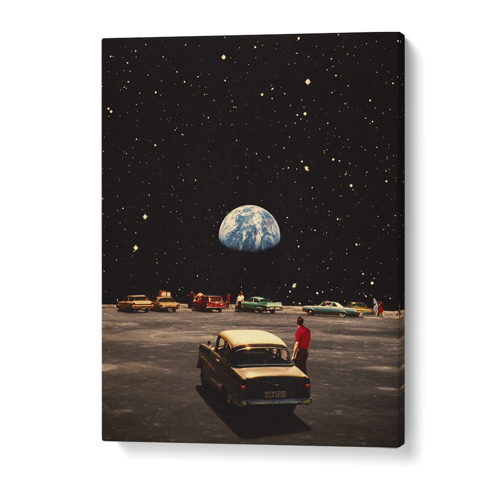 Elevate your decor with HOME SPACE, SURREAL ART PRINTS, featuring a cosmic scene by Taudalpoi for modern art lovers.