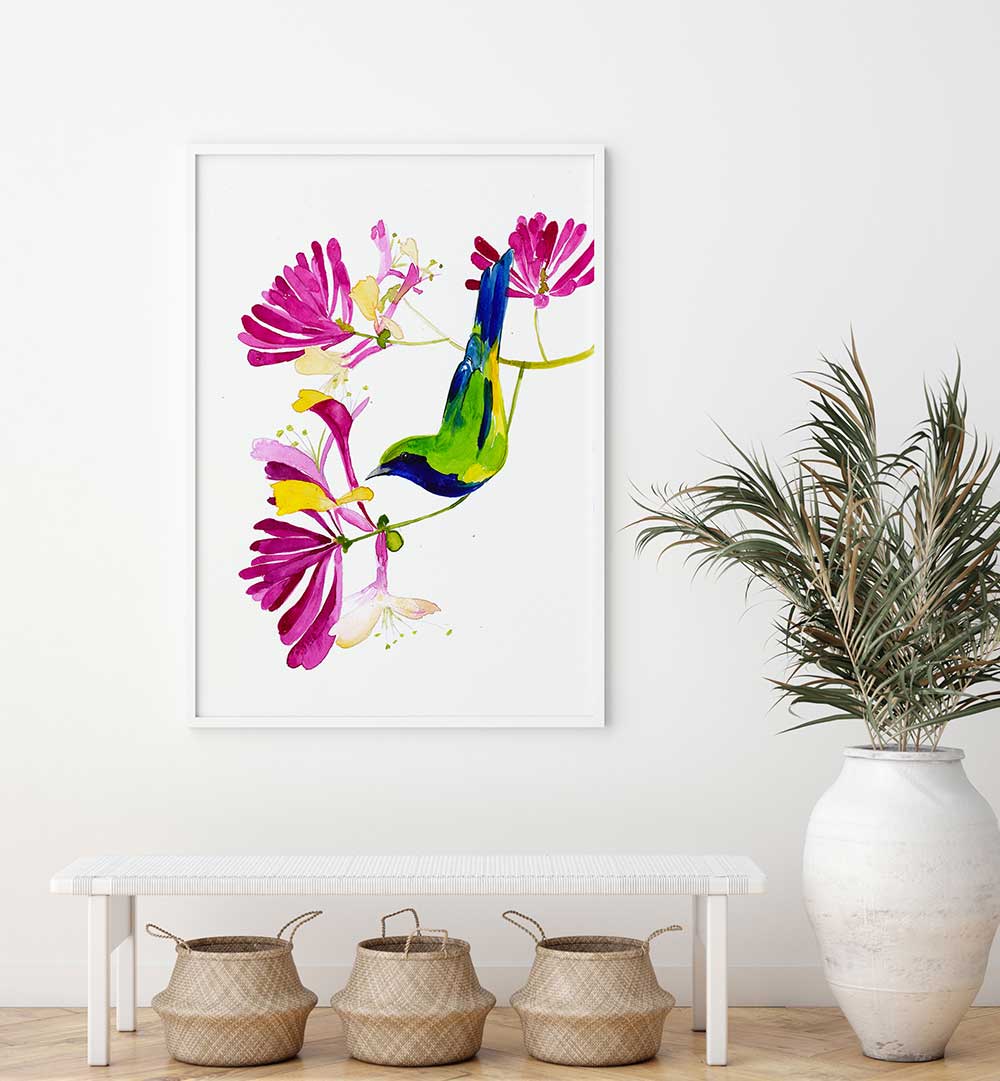 HONEYSUCKLE SEASON SMALL , FLORAL FLOWER PAINTINGS