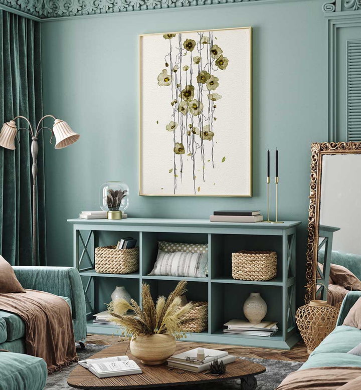HORIZONTAL GREENERY , FLORAL FLOWER PAINTINGS
