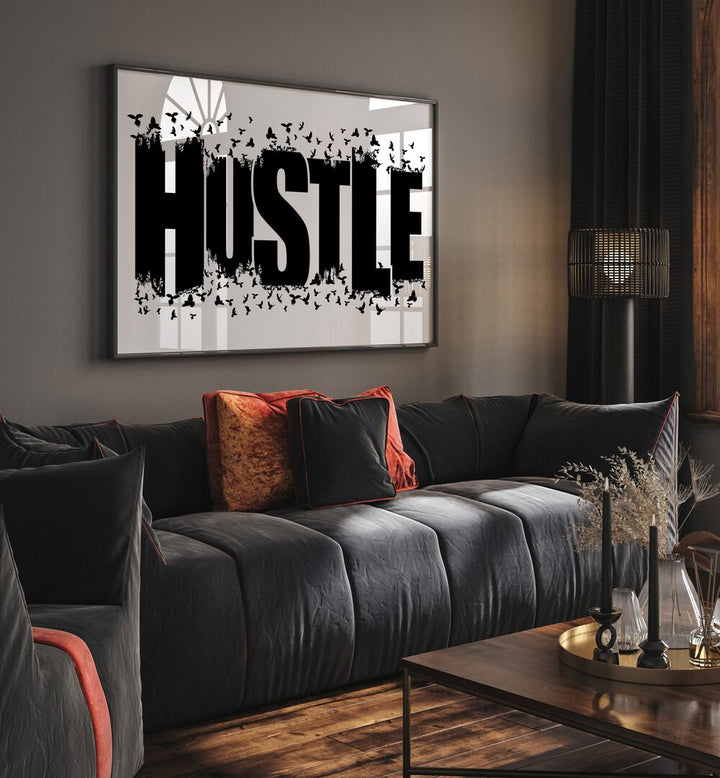 Transform your space with HUSTLE FOR FREEDOM, QUOTES typography poster, inspiring motivation and creativity.