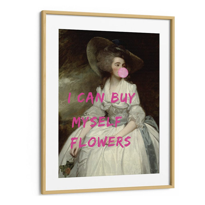 Elevate your decor with "I CAN BUY MYSELF," altered art prints by The Art Concept in a stylish oak frame.