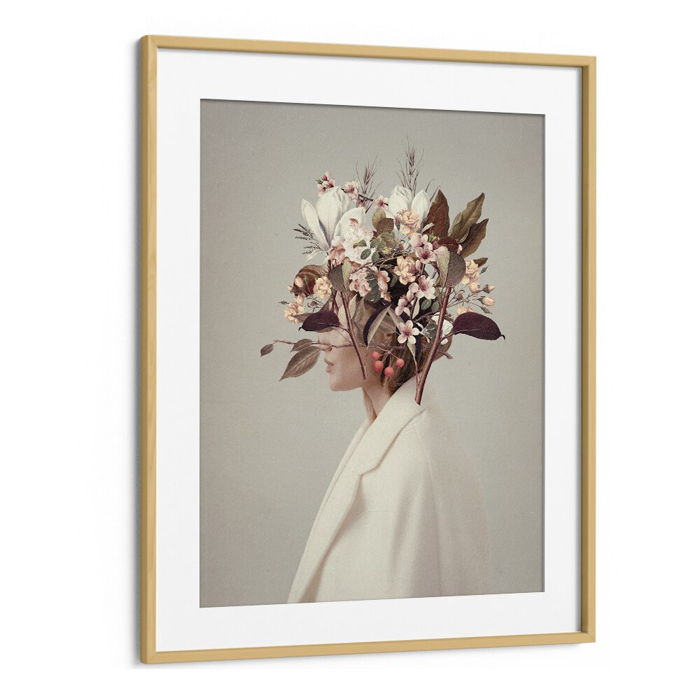 Stunning surreal art print, "I FELL IN LOVE," by Frank Moth, capturing autumn's allure in vibrant detail.
