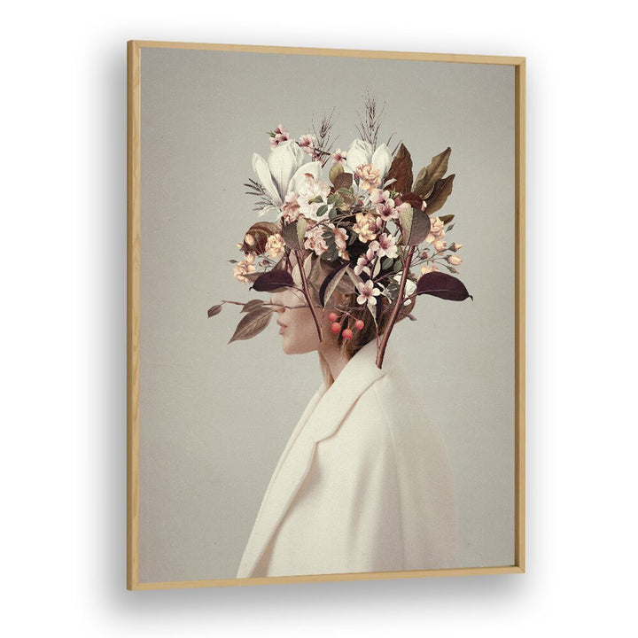 Surreal art print "I FELL IN LOVE" captures autumn's beauty with floral elements by Frank Moth, perfect for any space.