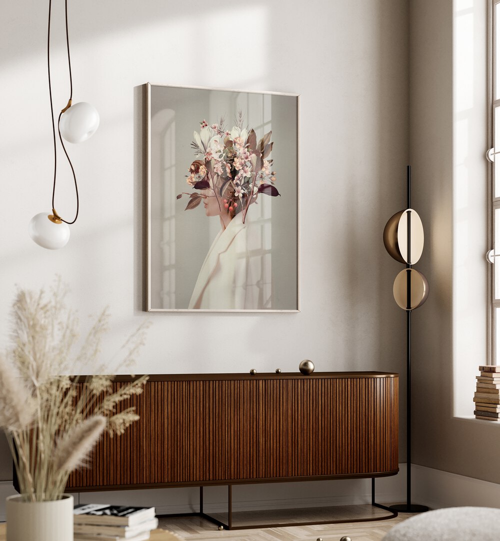 Stunning surreal art print "I FELL IN LOVE," by Frank Moth, capturing autumn's enchanting allure. Perfect for decor.
