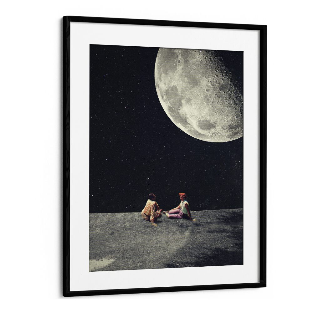 Surreal artwork "MOON FOR A SMILE, FANTASY" by Frank Moth captures imagination with a striking moonlit scene.