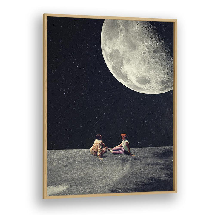 Surreal art print "MOON FOR A SMILE, FANTASY" by Frank Moth, capturing a dreamy night under the moonlight.