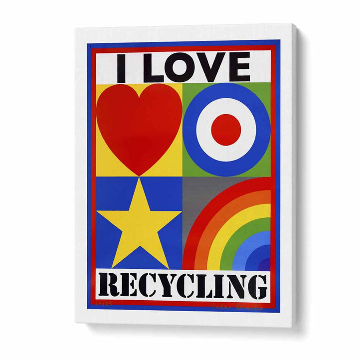 Bright and colorful poster featuring "I LOVE RECYCLING, QUOTES" to inspire eco-conscious living in your space.