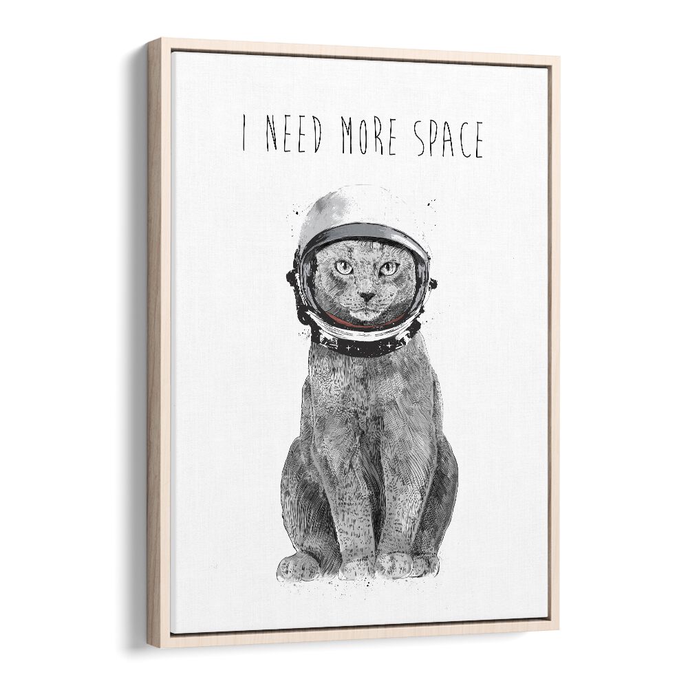 Cat in an astronaut helmet with the phrase "I Need More Space," perfect for fans of I NEED MORE SPACE, FANTASY art.